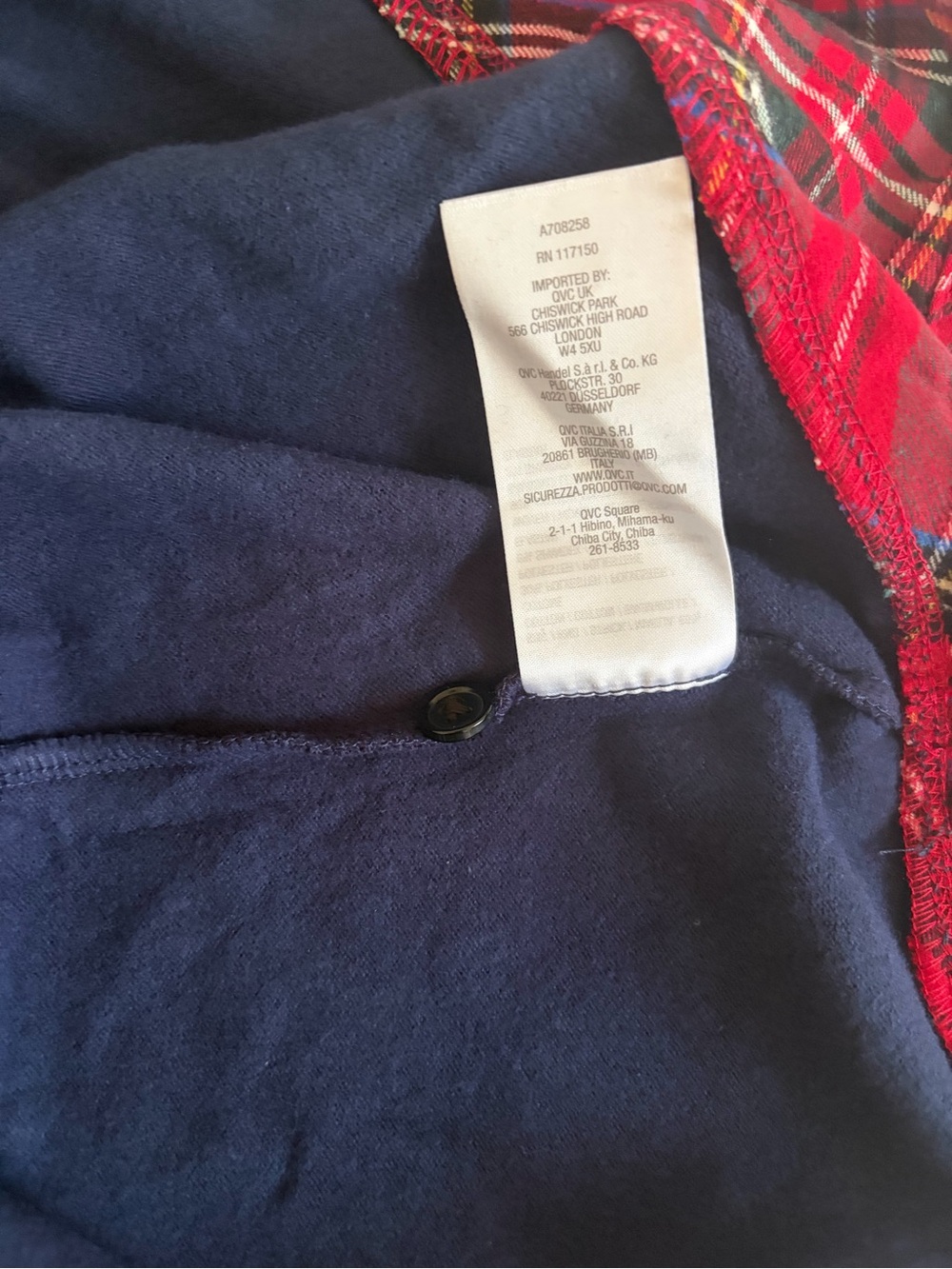 New JingleBelles by Kim Gravel Peek a Boo Ruffle Tartan Top Twilight size Large - Picture 8 of 10